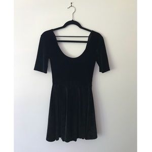 Black Velvet Skater Dress